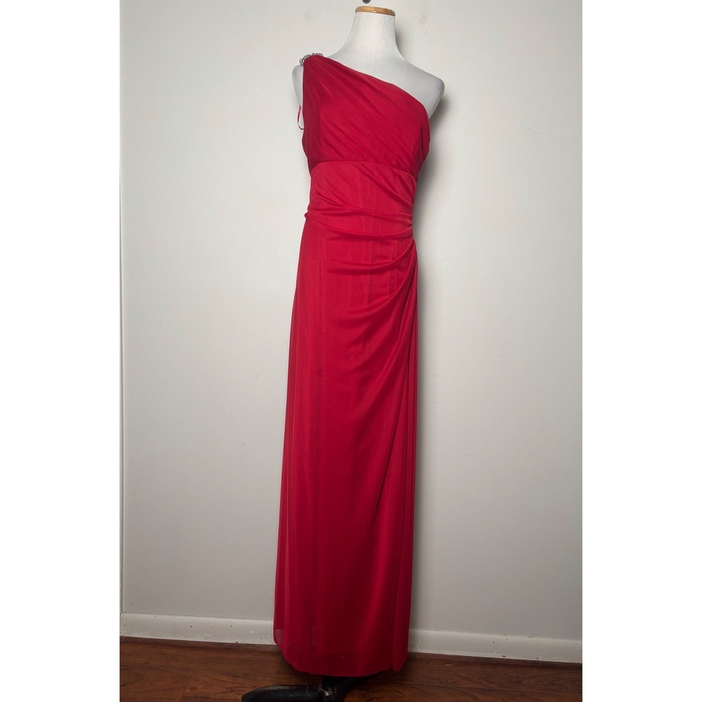 Alex Evenings VTG‎ One Shoulder Formal Dress 16 Rhinestone Occasion Wedding Glam
